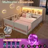 Flieks Kinderbett 140x200cm mit Led, Bodenbett Holzbett mit Produktbild-Vorschau 7