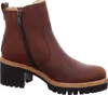 A brown leather boot with a thick sole and fur lining. Produktbild-Vorschau
