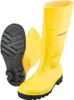 A pair of yellow Dunlop work boots are shown against a white background. One boot is shown from the side, and the other is shown from the sole. Náhľad obrázku produktu