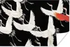 MuchoWow® Poster Kranich - Rot - Weiß - Japandi 60x40 cm - Produktbild-Vorschau 1