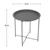 A gray metal round side table with dimensions indicated. Produktbild-Vorschau