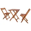 vidaXL Set bistrot 3 pezzi pieghevole in legno massiccio di Anteprima dell’immagine prodotto 8