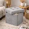 Atmosphera | Puf - Adaline - 38x38 cm - Gris - Vista previa de la imagen del producto 5