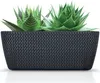 A dark gray planter with a textured pattern containing two green succulent plants. Anteprima dell’immagine prodotto