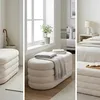 Panca Relaxdays, tessuto peluche, vano portaoggetti, Anteprima dell’immagine prodotto 6
