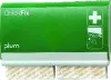 A green first aid kit with the brand name 'plum' and 'QuickFix' visible, along with a first aid cross symbol. Two rolls of bandages are visible at the bottom. Anteprima dell’immagine prodotto