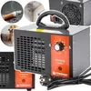A collage of images showing an ozone generator and its applications, including removing smoke, mold, and pet odors. Podgląd zdjęcia produktu