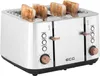 A four-slice toaster with toast in the slots, shown from a slightly elevated front-side angle. Produktbild-Vorschau