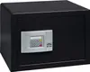 A black safe with a digital keypad is shown against a white background. Produktbild-Vorschau