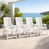 4x Klappstuhl Gartenstuhl Terrassenstuhl Kunststoff Weiß Produktbild-Vorschau 1