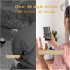 Split image showing a baby monitor's night vision on the left and a video call on the right. Anteprima dell’immagine prodotto