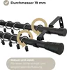 LOFT 140 cm Doppelte Gardinenstange Schwarz 19 mm aus Produktbild-Vorschau 3