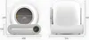 Diagrams showing the dimensions of a white and gray automatic cat litter box. Anteprima dell’immagine prodotto