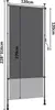 A vertical awning or screen with dimensions indicated. Produktbild-Vorschau