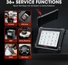 A collage of images showcasing the features and functions of a diagnostic tool, with the tool itself prominently displayed. Produktbild-Vorschau