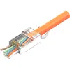 A close-up, isolated shot of an RJ45 connector with exposed wires. Anteprima dell’immagine prodotto