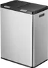 A stainless steel recycling bin with two compartments. Voir les images du produit