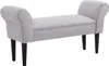 A light gray upholstered bench with dark legs is shown against a white background. Náhled obrázku produktu