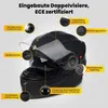 Klapphelm mit Doppelvisier, Hochwertiger Motorradhelm Produktbild-Vorschau 4