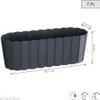 A dark gray planter box with dimensions indicated. Produktbild-Vorschau