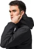 A man wearing a black jacket, adjusting the hood. Produktbild-Vorschau