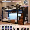 Etagenbett 90 x 200 cm mit LED-Lichtleiste, 3 Staufächern Produktbild-Vorschau 9