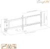 Technical drawing of a TV wall mount with dimensions and specifications. Voir les images du produit