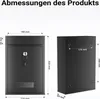 Wiltec Briefkasten schwarz V11 Postkasten mit Namensschild, Produktbild-Vorschau 3