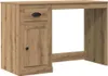 A wooden desk with a drawer and a cabinet. Voir les images du produit