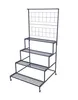 A multi-tiered metal plant stand with a trellis back. Podgląd zdjęcia produktu