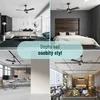 Collage of four interior scenes featuring ceiling fans and furniture, with overlay text. Náhled obrázku produktu