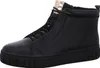 A studio shot of a single black high-top sneaker. Náhled obrázku produktu
