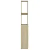 A side view of a tall, narrow cabinet with shelves and a door, against a white background. Podgląd zdjęcia produktu
