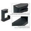 A product image showing a headphone hook with close-up views highlighting its features and descriptive text. Produktbild-Vorschau