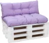 A white pallet sofa with purple cushions. Náhled obrázku produktu