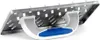 A close-up, angled view of a metal trowel with a blue and white handle, set against a white background. Náhľad obrázku produktu