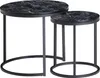 WOHNLING Design Beistelltisch 2er Set Schwarz Marmor Optik Produktbild-Vorschau 6