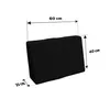 A black cushion with dimensions indicated by measurement lines and text. Produktbild-Vorschau