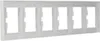 A white, six-gang horizontal switch plate frame is shown against a white background. Anteprima dell’immagine prodotto