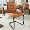 Moderner Freischwinger Stuhl MODENA hellbraun Design Produktbild-Vorschau 1