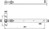 Technical drawing with dimensions of a gate hinge. Produktbild-Vorschau