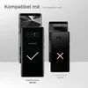 Two smartphones are shown, one with a checkmark and one with an X, indicating compatibility. Produktbild-Vorschau