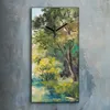 Küche Wohnzimmer Wand Leinwand Uhr 30x60 Ölgemälde Wald Produktbild-Vorschau 2