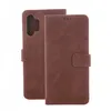 A brown flip case for a smartphone is shown against a white background. Produktbild-Vorschau