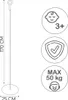 Diagram showing the dimensions and safety information for a swing. Voir les images du produit
