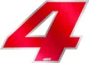 Sticker Rennnummer für Motorrad "4" rot 100 x 130 mm Produktbild-Vorschau 1