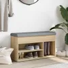 vidaXL Ławka na buty dąb sonoma 82x32x45,5 cm Materiał Podgląd zdjęcia produktu 3