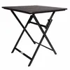 A square folding table with a dark gray top and black metal legs, shown from a slightly elevated side angle. Produktbild-Vorschau