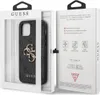 A Guess phone case is displayed in its packaging, with the packaging open to reveal the product. The back of the packaging shows product features and branding. Podgląd zdjęcia produktu