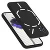 A black phone case is shown on top of a phone. Podgląd zdjęcia produktu